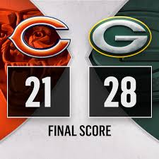 Green Bay Packers defeat the Bears in a 28-21 win!! They will be facing off again in two weeks on Dec. 20. Go Pack Go!!