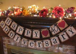 Traditional themes every wedding anniversary year has a special theme or gift depending on the year. Pin By Jennifer Deluca Harrison On 40th 40th Anniversary Decorations 40th Anniversary Party Happy 40th Anniversary