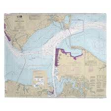 Va Hampton Roads Newport News Va Nautical Chart Blanket