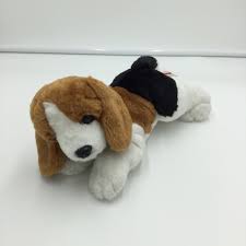 Black And White Dog Stuffed Animal Aurora Beagle Brown White Black Dog Plush Soft Toy Stuffed 8 Laying Down Aurora Black Dog Plush Black Dog Beagle
