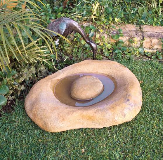 Bird bath with clean water