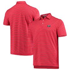 Georgia Bulldogs Peter Millar Trophy Stripe Polo Red