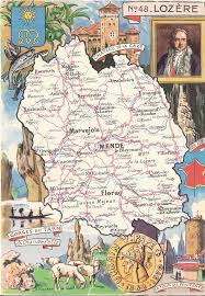 Lozere Carte Ancienne Lozere Departements Francais Auvergne