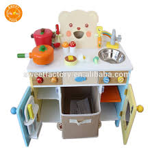 min wood kitchen play set for kids