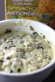 We use a bag of frozen spinach (rather than the boxes or fresh) and just. Trader Joe S Spinach And Artichoke Dip Artichoke Dip Trader Joes Cooking Inspiration