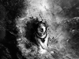 Abstract Black And White Animal Drawings Wallpaper Abstract Art Black And White Wolf Black And White Painting Black And White Abstract Abstract Art Painting