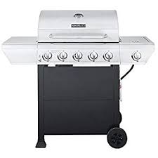 Amazon Com Deluxe 6 Burner Gas Grill With Searing Side Burner In Slate Garden Outdoor Gas Grill Grilling Propane Gas Grill