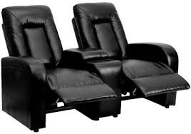 Flash Furniture Eclipse Series 2 Seat Push Button Motorized Reclining Black Leathersoft Theater Seating Unit With Cup Holders Walmart Com Theatre Room Seating Home Theater Seating Room Seating