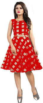 Global desi's collection of dresses brings in fresh colours and patterns. Global Exporter Women Fit And Flare Red Dress Buy Online In Cook Islands At Cook Desertcart Com Productid 147778045