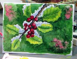 Check spelling or type a new query. Let S Paint Holly Cute Watercolor Christmas Card Idea The Frugal Crafter Blog