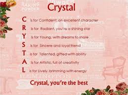 Crystal Poems About Girls Crystals Acrostic