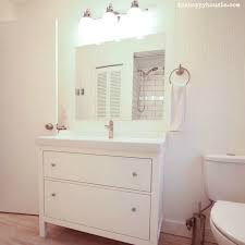 Anything with drawers or doors that gets used regularly falls apart. Thrifty Bathroom Makeover With An Ikea Hemnes Vanity The Happy Housie