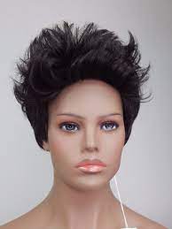 Short Synthetic Spike Flip Wig For Men Women Color Dark Brown 2 Ebay Woman Colour Wigs Wigs Hair Extensions