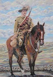 Ww1 Lighthorse At Beersheba By Leonie Bell War Horse Military Art Ww1 Art