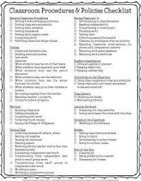 Classroom Policies And Procedures Checklist Classroom Procedures School Procedures Classroom Routines