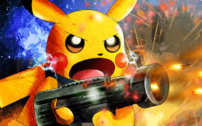 Download Wallpapers 4k Pikachu Gun Pokemon Chubby Rodent Weapon For Desktop With Resolution 3840x2400 High Quality Hd Pictures Wallpapers