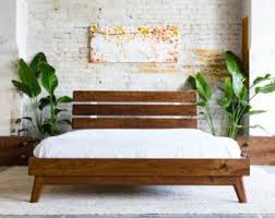 platform bed bed frame midcentury modern bed by moderncre8ve modern bed frame walnut bed frame mid century modern bed