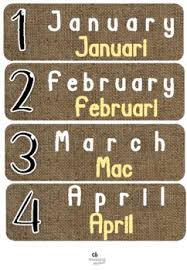 Buy learn malay official ebooks & master malay in just a week! Hessian Bilingual Months Of The Year Bulan Dalam Setahun English Malay