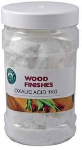 A colorless, crystalline powder that is a strong organic acid. Fiddes Oxalic Acid Crystals Timber Bleach 1kg Remove Discoloration From Green Oak Preparation Repair Yandles