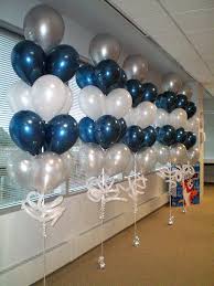 Royal blue & silver centerpieces. Balloons Are Something Really Extraordinary Whimsical Almost Torn From Fairy Tales They H Blue Party Decorations Balloon Decorations Diy Balloon Decorations