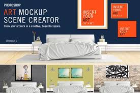 Art Mockup Scene Creator Bed1 Psd Mockup Template Mockup Free Psd Scene Creator