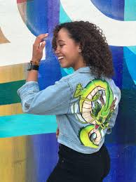 Outerwear & coats outerwear type: Dragon Ball Z Shenron Painting On Denim The Girl With The Dragon Tattoo Shenron Painted Denim