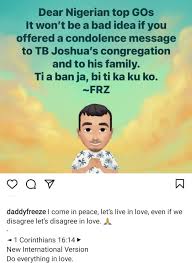 The facebook page revealed that tb joshua had foretold his death in his last sermon. H8uz3znfyq7v0m