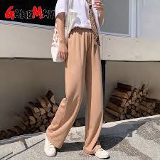 Pants for women women camo pants black women pant loose linen pants women striped black white women pant cheap pants for women cheap buy beautiful women slack pants with an attractive discount this season! Slacks Women S Loose Summer Pants Soft Ice Silk Ankle Length Black Wide Leg Pants Grey Khaki Women High Waisted Trousers Anime Figure Cosplay Clothes Harware Fashion And More
