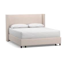 asin:b01i5u38mi zinus upholstered square stitched platform bed with footboard, queen. Elliot Shelter Footboard Upholstered Storage Bed Pottery Barn
