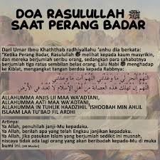 Dari ibnu umar r.a, rasulullah shalallahu 'alaihi wa sallam bersabda: Doa Rasulullah Saat Perang Badar Nasihat Sahabat