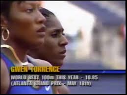 Gwen Torrence vs Inger Miller 100m II Semi Final US Olimpic Trials Atlanta  1996.