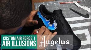 It was time for some new shoes and i decided to make my own custom. Custom Nike Air Force 1 Air Illusion Angelus Paint Youtube