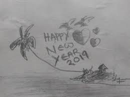Shiju M Drawings Happy New Year 2019 Pencil Draw Pencil Drawings Happy New Year 2019 Pencil Drawings Easy