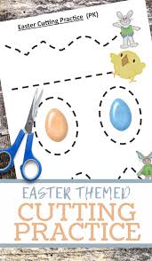Start with the thick black straight lines and work up to the dotted lines before moving onto the more difficult shapes! Printable Easter Worksheets Preschool Cutting Practice 3 Boys And A Dog