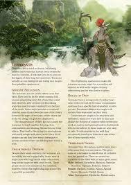 Dnd 5e Homebrew Terrasaur Race Lottery Prize By Zuroyuso For Dnd 5e Homebrew Dungeons And Dragons Homebrew Dnd Races
