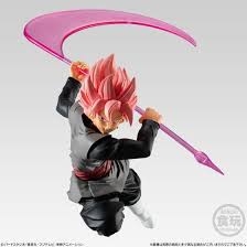 It resembles super saiyan blue but has pink hair with white highlights and the aura resembles a flame of darkness. Bandai Shokugan Dragon Ball Styling Super Saiyan Rose Goku Black Rose