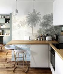 Cuisine Papier Peint Jungle Land Cuisine Tropicale Interieur De Cuisine Cuisines Design
