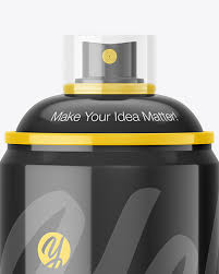 Download Glossy Spray Can Mockup In Can Mockups On Yellow Images Object Mockups PSD Mockup Templates
