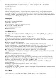 Psychology Research Assistant Resume Template Best Design Tips Myperfectresume
