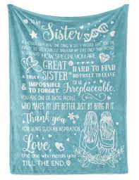 InnoBeta Sister Throw Blanket - Flannel Blankets for Step Sisters, Girl BFF,  Cousin, Best Friend on Christmas, Birthday, Graduation, Thanksgiving - 50