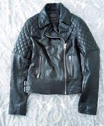 All Saints Walker Leather Black Biker Jacket 6 Quilted Black Biker Jacket Jackets Biker Jacket