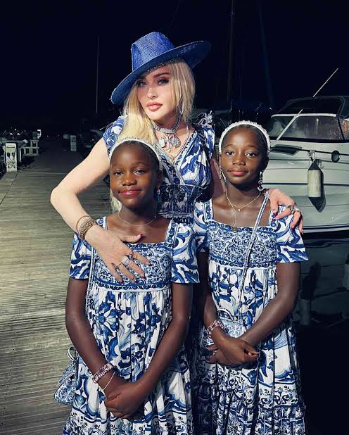 Madonna Enjoys Birthday Night Out in Sicily with Twin Daughters: Photo