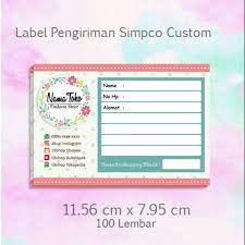 Stiker, stiker pengiriman olshop, nota full colour, nota, undangan, undangan kosong. Lebel Pengiriman Simpco Custom Stiker Kertas Pengiriman Online Shop Shopee Indonesia