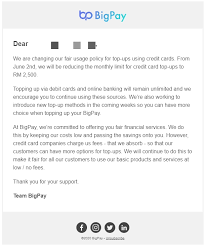 Only primary credit card cardholders can use their eligible credit card account to pay for the cibc global money transfer service. Bigpay Cuts Credit Card Top Up Limit By Another 50 Soyacincau Com