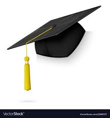 Vector Realistic Graduation Cap Hang On The Corner Of Paper Wall Frame Board Etc Isolated On White Background Graduation Cap Corner Vector Cap Illustration