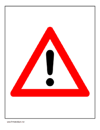 University road stop sign template. Printable Attention Triangle Sign