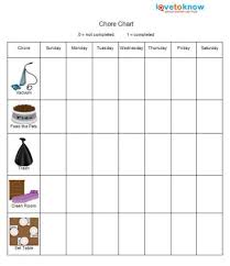 printable chore charts for kids lovetoknow