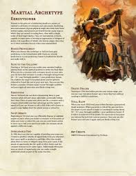 Executioner Martial Archetype Dungeons And Dragons Rules D D Dungeons And Dragons Dungeons And Dragons Classes