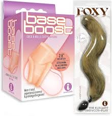 Amazon.com: Sex Toy Bundle of Base Boost - Natural, Cock & Balls Sleeve and  Icon Brands Soft Fluffy Gold Fur Fox Tail with Silicone Butt Plug : Health  & Household