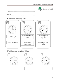 Eduwebtv matematik tahun 1 menyebut dan menulis waktu. Soalan Matematik Masa Dan Waktu Tahun 2 Selangor T